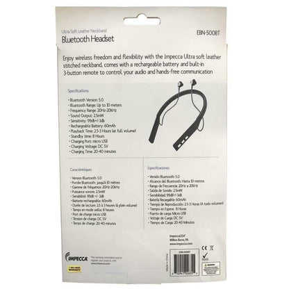 IMPECCA EBN-500BT Bluetooth Leather Neckband Stereo Earphone DailySale