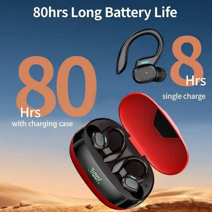 In-Ear Headphones With Noise Cancelling Mic, Sport Earhook & LED Display DailySale