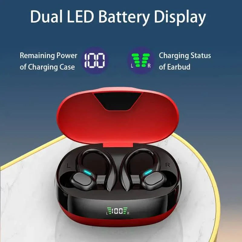 In-Ear Headphones With Noise Cancelling Mic, Sport Earhook & LED Display DailySale