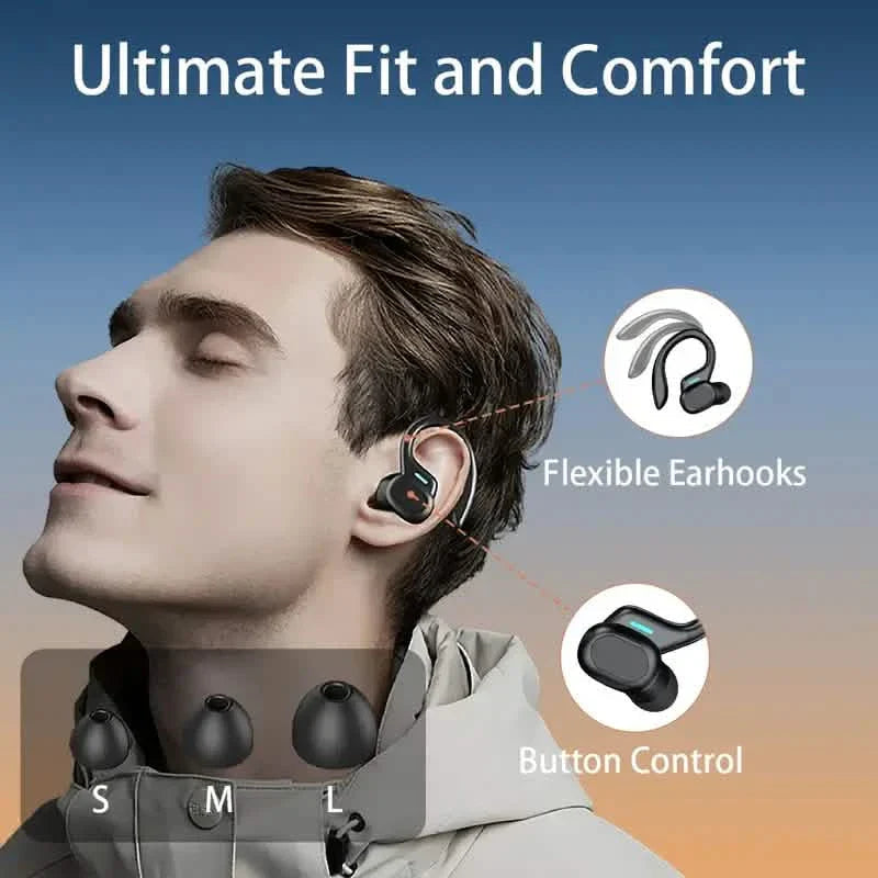 In-Ear Headphones With Noise Cancelling Mic, Sport Earhook & LED Display DailySale