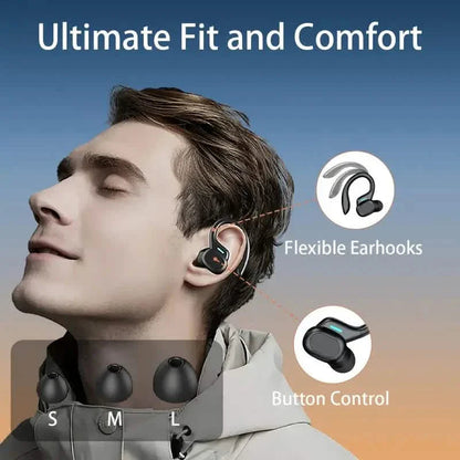 In-Ear Headphones With Noise Cancelling Mic, Sport Earhook & LED Display DailySale