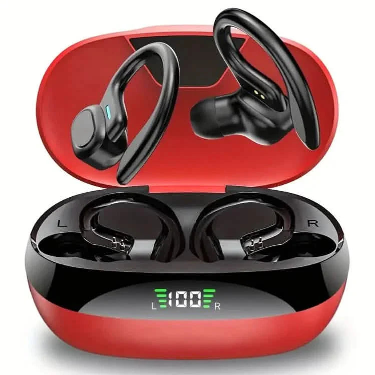 In-Ear Headphones With Noise Cancelling Mic, Sport Earhook & LED Display DailySale