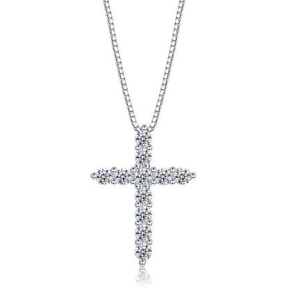INALIS - 925 Sterling Silver Classic Cross Cubic Zirconia Necklace DailySale