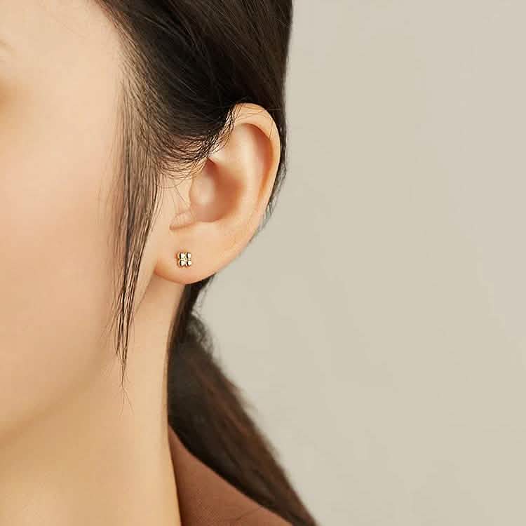 INALIS 925 Sterling Silver Minimalist Small Cute Stud Cross Flower Earrings DailySale