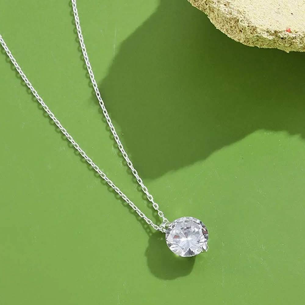 INALIS 925 Sterling Silver Pendant Dazzling 5A Clear Cubic Zirconia Romantic Necklaces DailySale