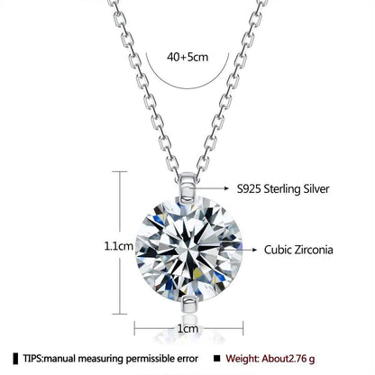 INALIS 925 Sterling Silver Pendant Dazzling 5A Clear Cubic Zirconia Romantic Necklaces DailySale