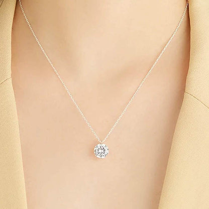 INALIS 925 Sterling Silver Pendant Dazzling 5A Clear Cubic Zirconia Romantic Necklaces DailySale