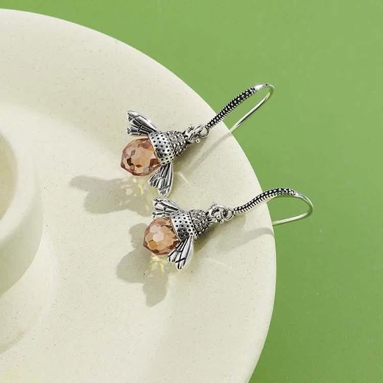 INALIS Bee Shaped 925 Sterling Silver Cubic Zirconia And Austria Crystal Earring DailySale