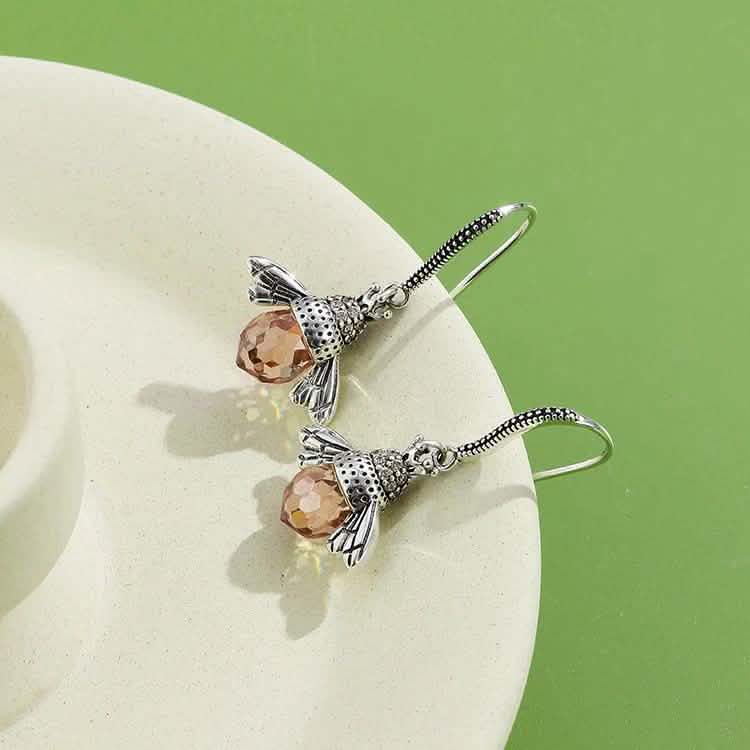 INALIS Bee Shaped 925 Sterling Silver Cubic Zirconia And Austria Crystal Earring DailySale