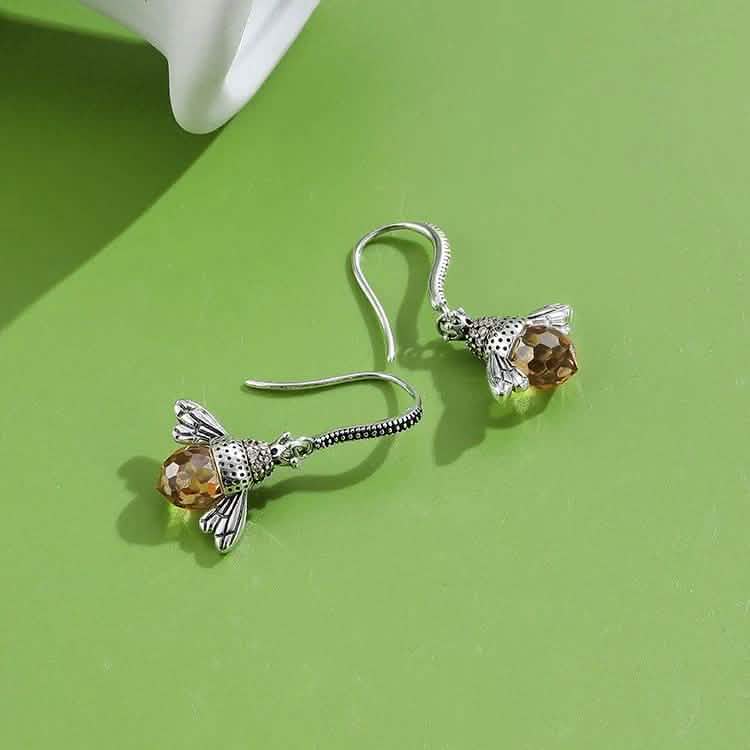 INALIS Bee Shaped 925 Sterling Silver Cubic Zirconia And Austria Crystal Earring DailySale