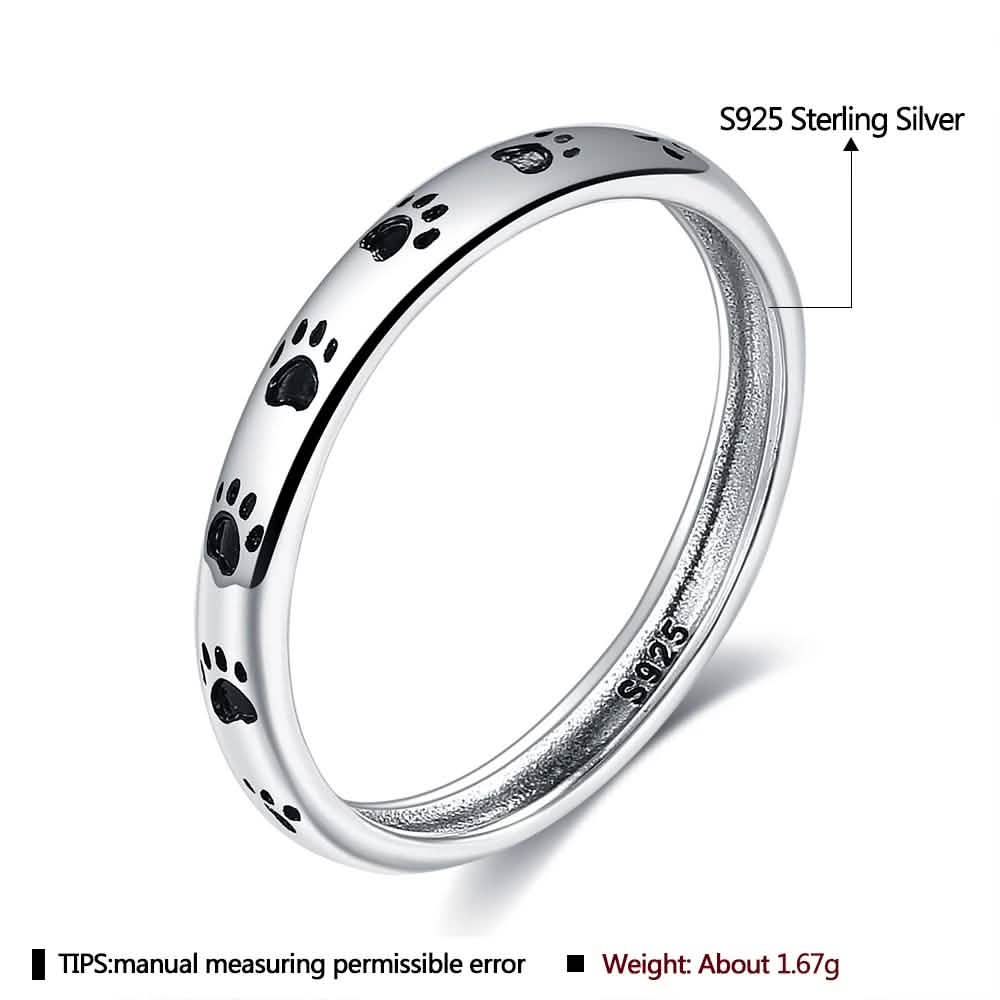 INALIS Cat Footprint 925 Sterling Silver Ring DailySale