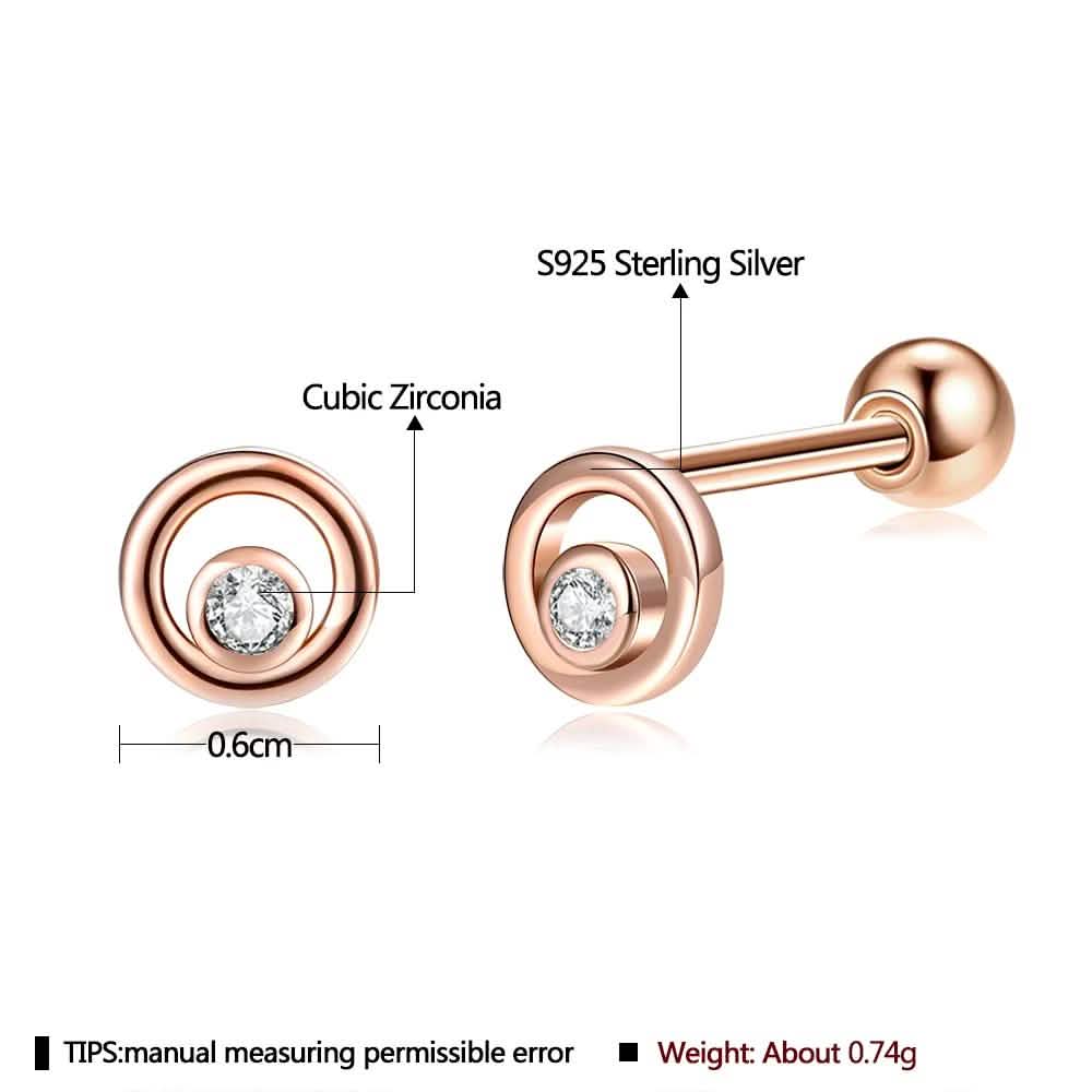 INALIS Fine Silver Stud Earrings Full Clear Cubic Zirconia Star Small Earring DailySale