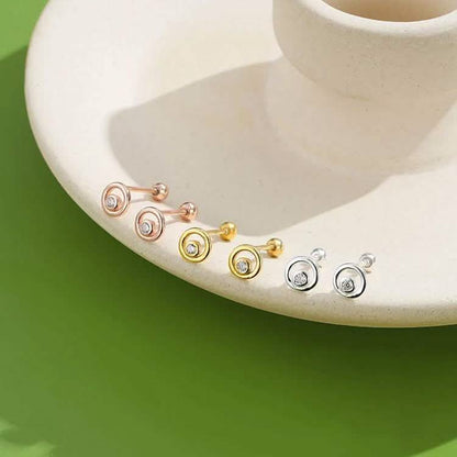 INALIS Fine Silver Stud Earrings Full Clear Cubic Zirconia Star Small Earring DailySale
