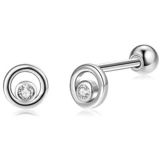 INALIS Fine Silver Stud Earrings Full Clear Cubic Zirconia Star Small Earring DailySale