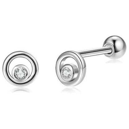 INALIS Fine Silver Stud Earrings Full Clear Cubic Zirconia Star Small Earring DailySale