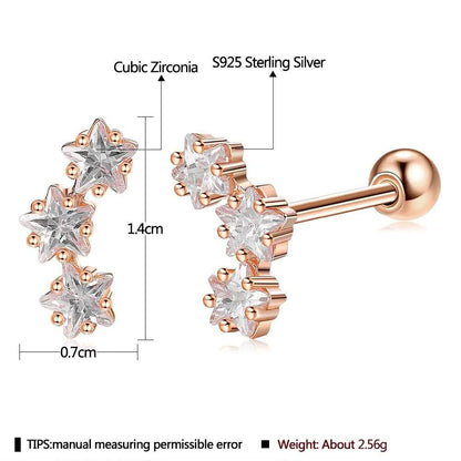 INALIS Romantic Star 925 Sterling Silver Stud Earrings DailySale