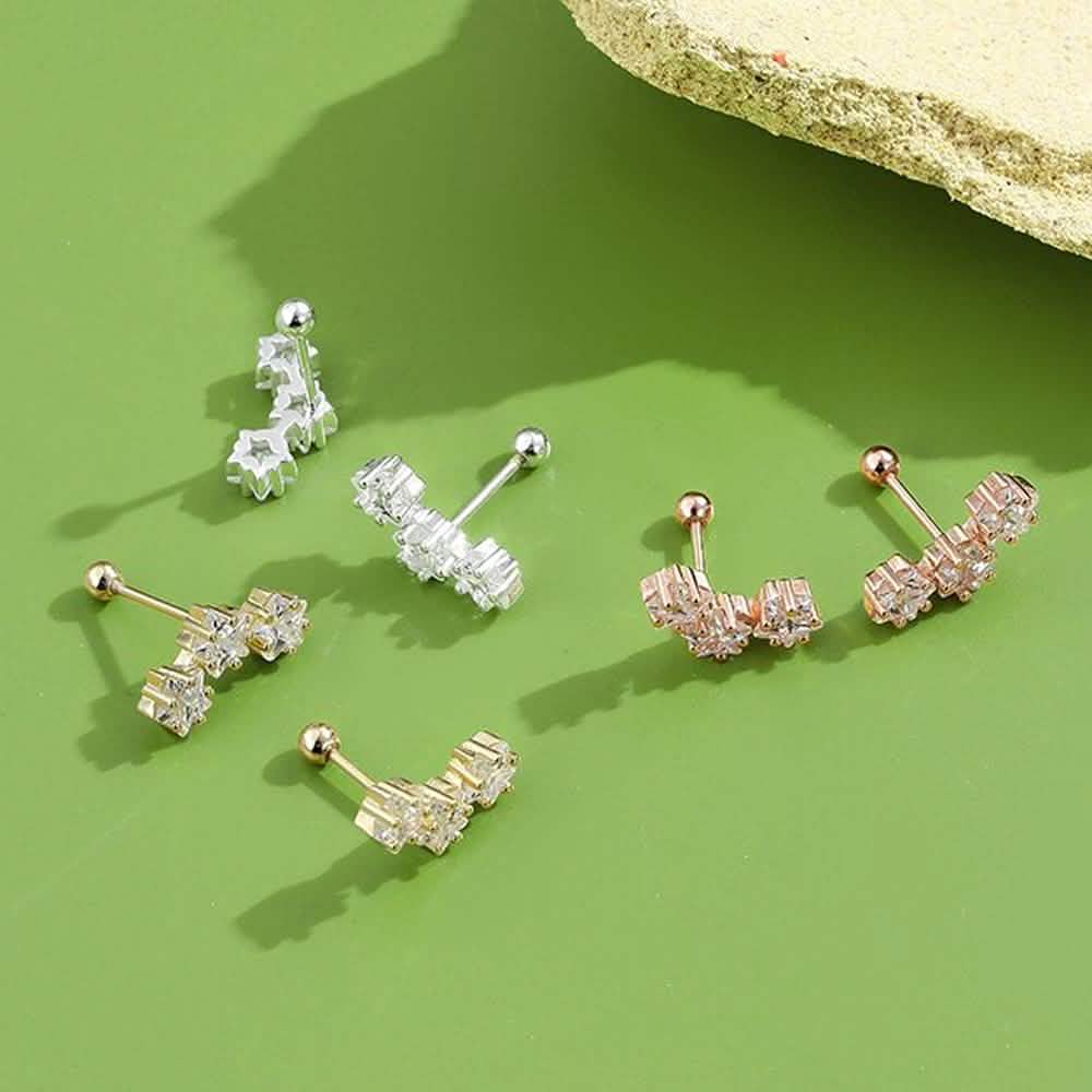 INALIS Romantic Star 925 Sterling Silver Stud Earrings DailySale