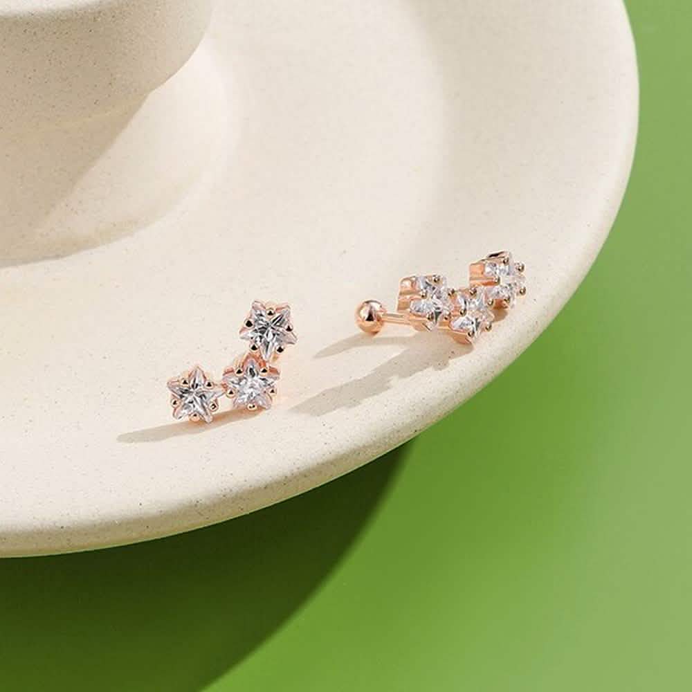 INALIS Romantic Star 925 Sterling Silver Stud Earrings DailySale