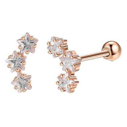 INALIS Romantic Star 925 Sterling Silver Stud Earrings DailySale