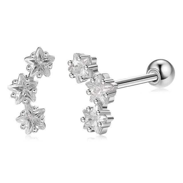 INALIS Romantic Star 925 Sterling Silver Stud Earrings DailySale