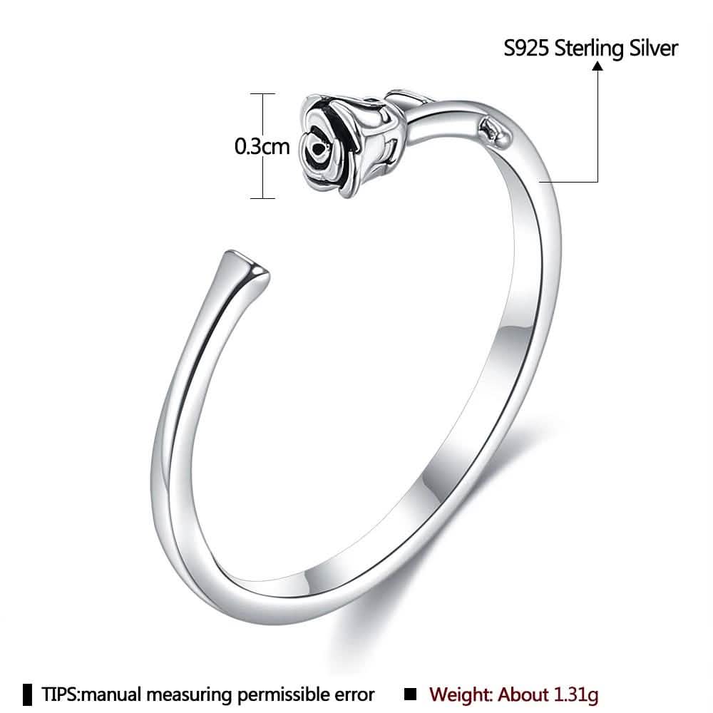 INALIS Rose Shape Adjustable Flower Ring DailySale