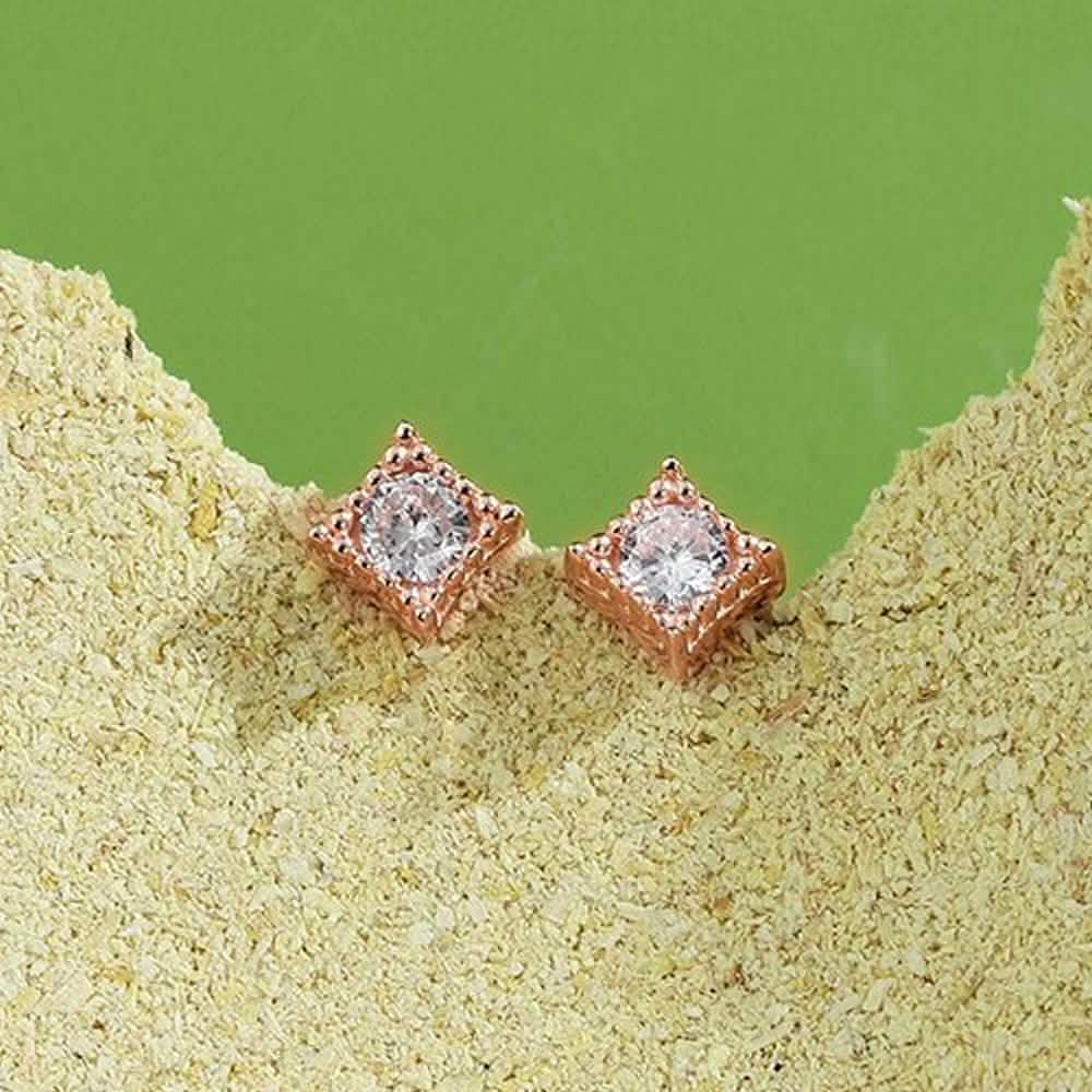 INALIS Square Shape 925 Sterling Silver Small Stud Earrings DailySale