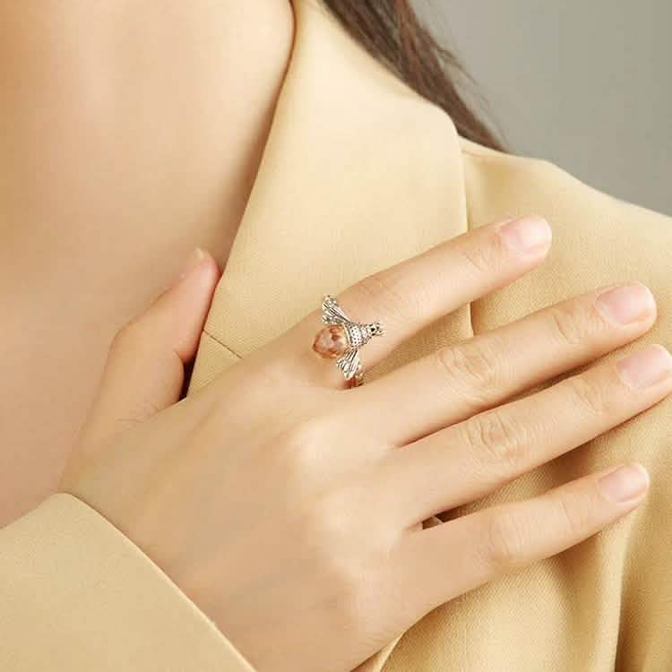 INALIS Sterling Silver Austria Crystal Rings Creative Bee Design DailySale