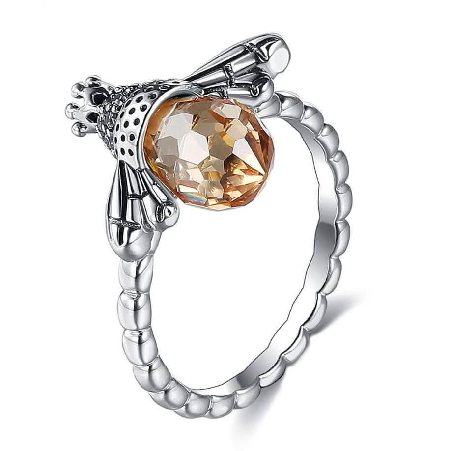 INALIS Sterling Silver Austria Crystal Rings Creative Bee Design DailySale