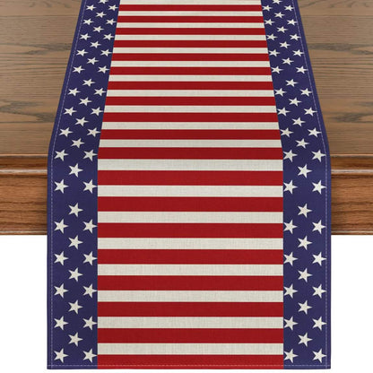 Independence Day Linen Burlap Table Bunting DailySale