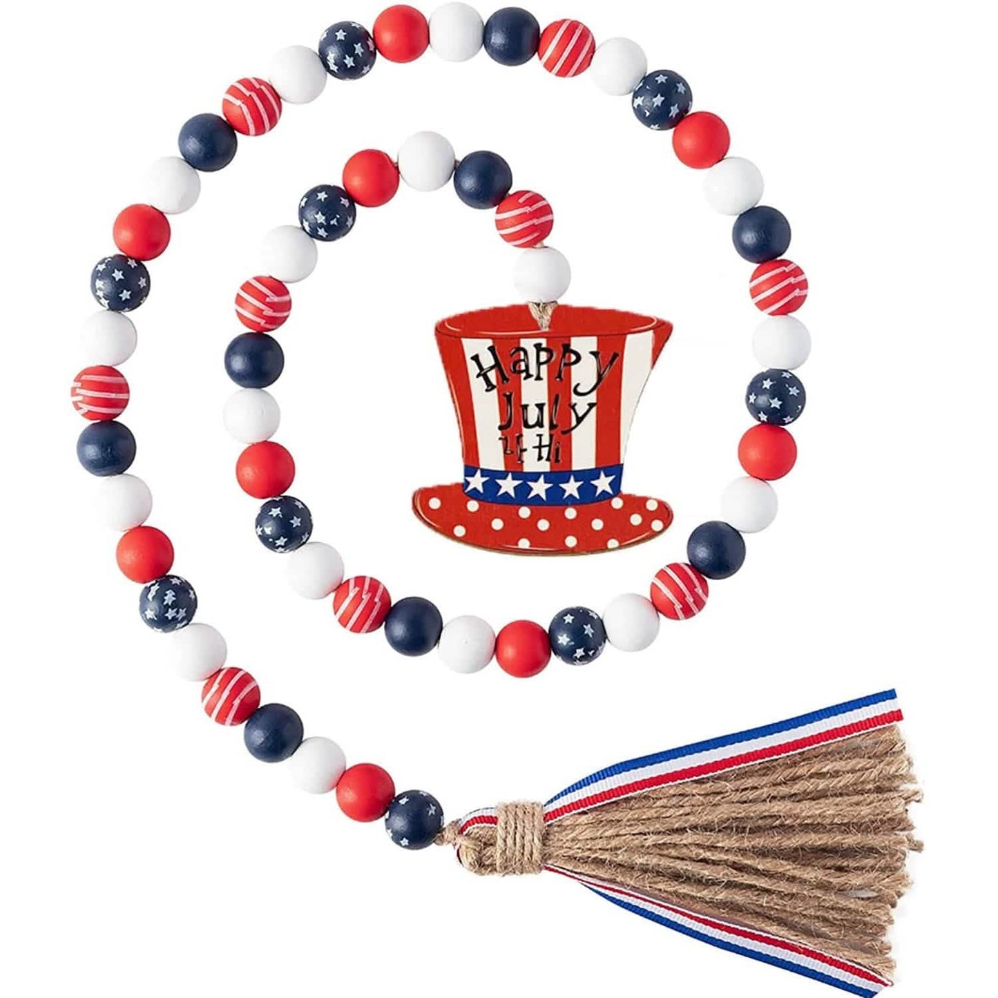 Independence Day Wooden Bead Wreath DailySale