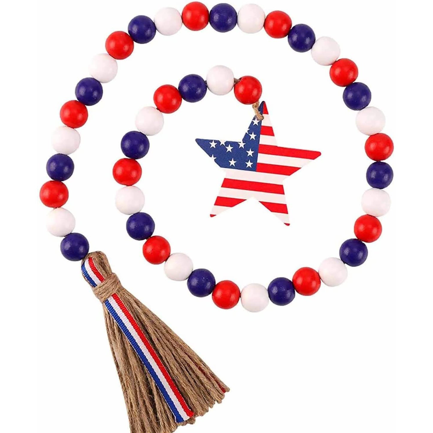Independence Day Wooden Bead Wreath DailySale