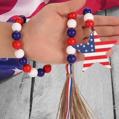 Independence Day Wooden Bead Wreath DailySale