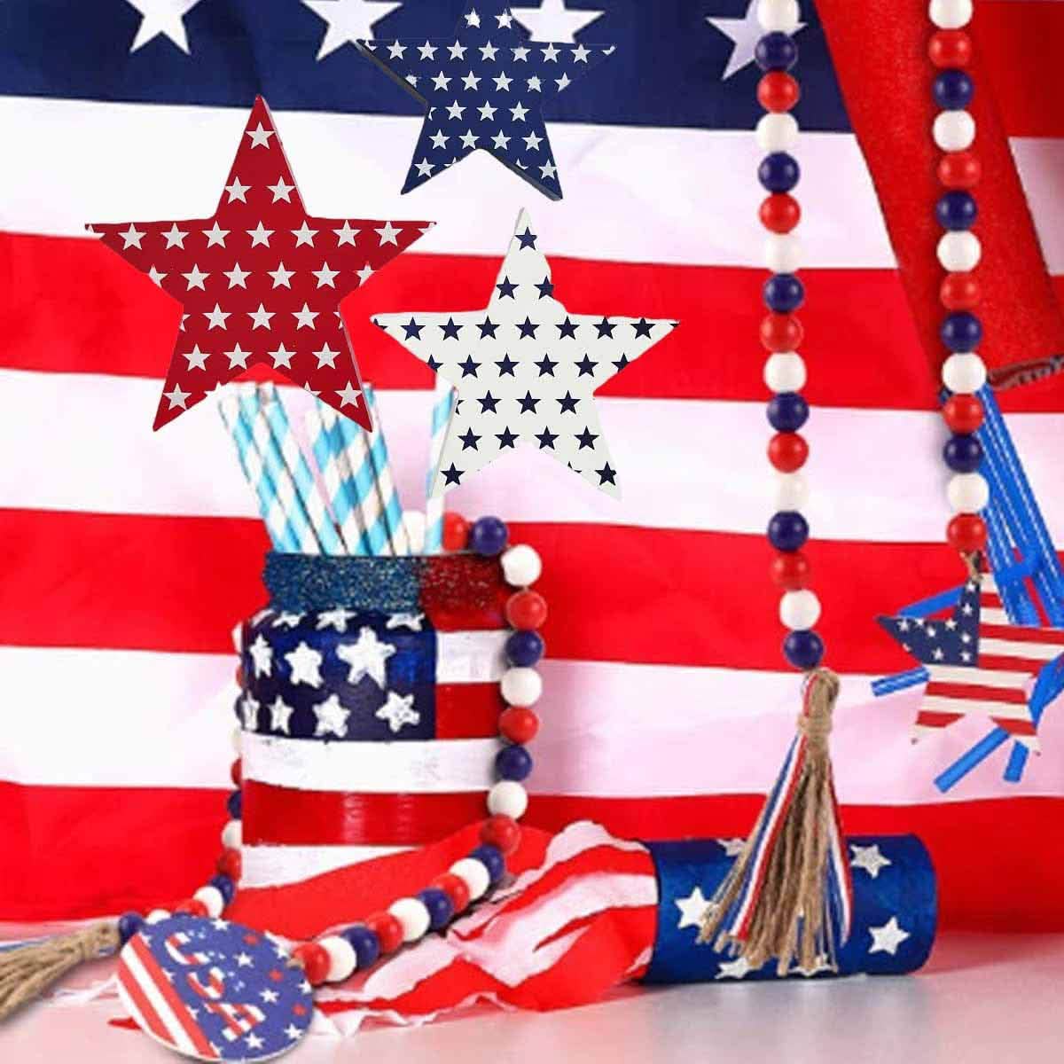 Independence Day Wooden Bead Wreath DailySale