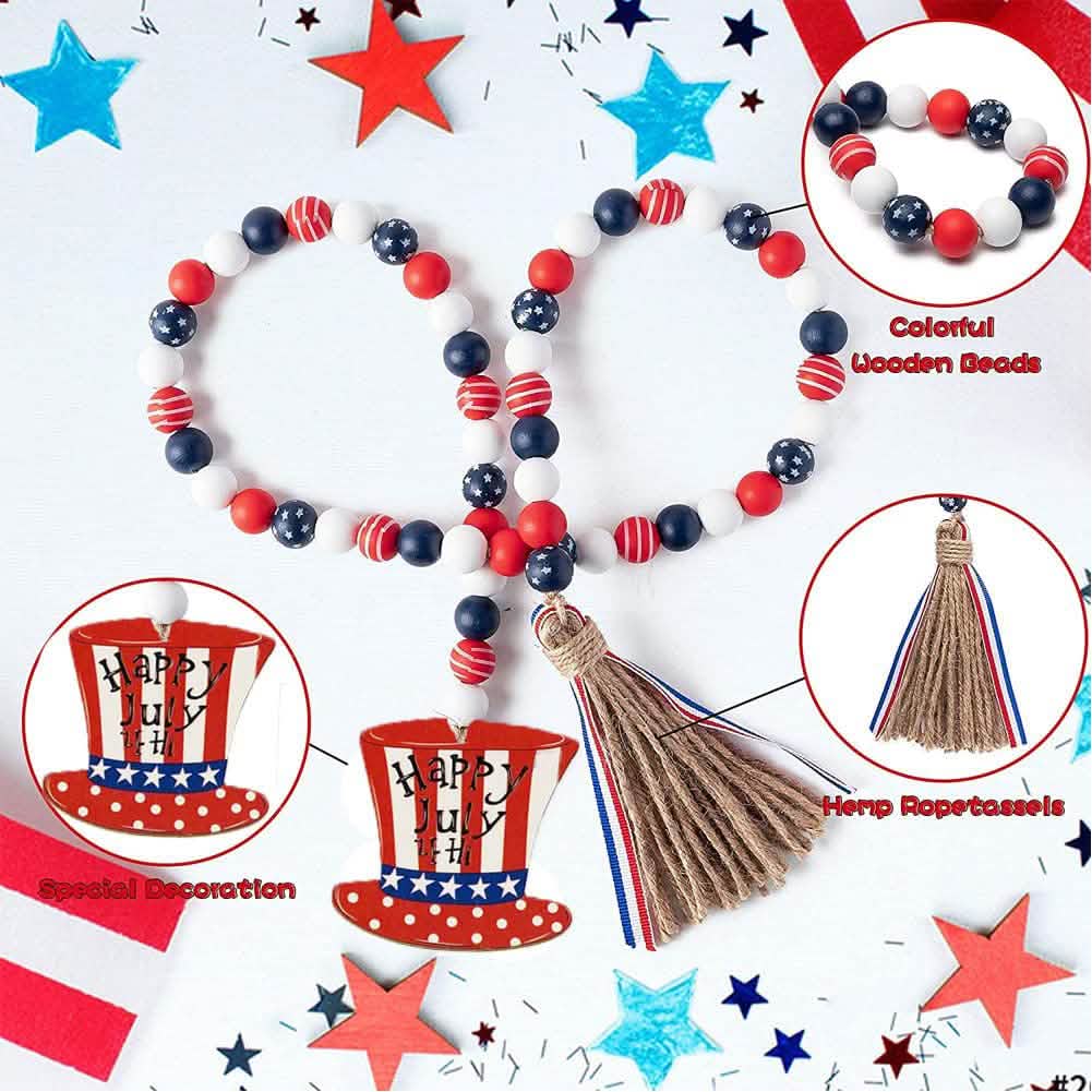 Independence Day Wooden Bead Wreath DailySale