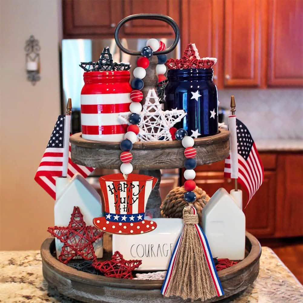 Independence Day Wooden Bead Wreath DailySale
