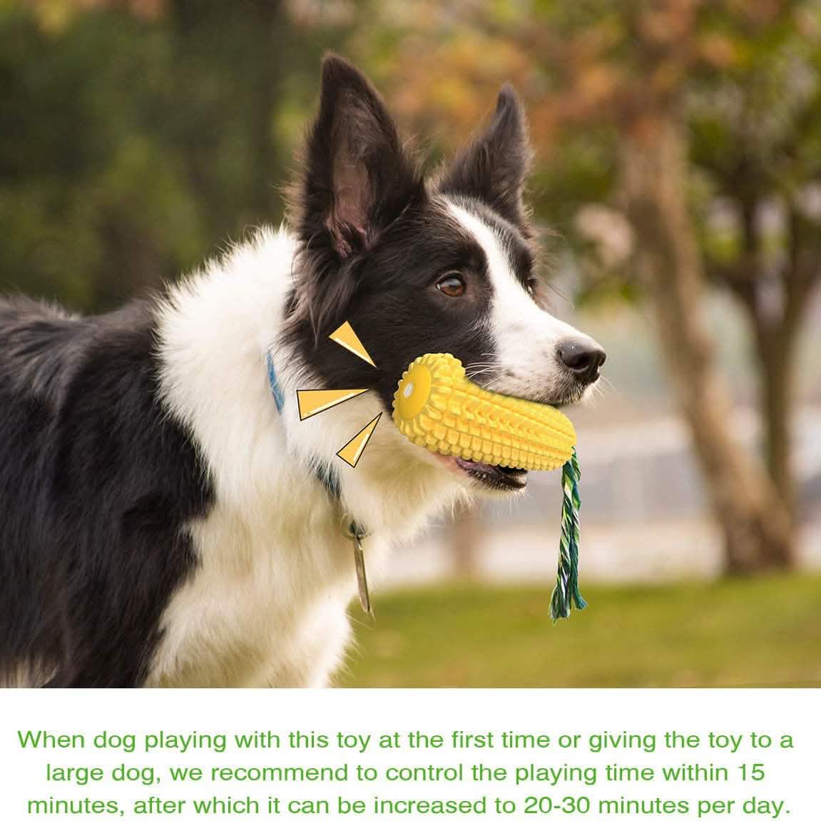 Indestructible Tough Durable Chew Corn Squeaker Interactive Dog Toys DailySale