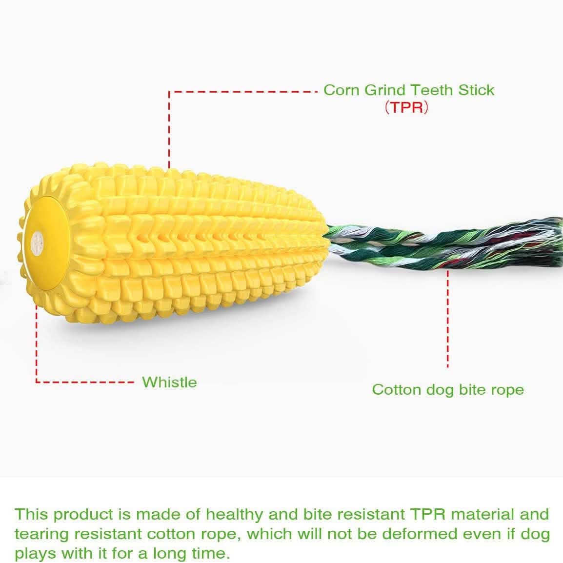 Indestructible Tough Durable Chew Corn Squeaker Interactive Dog Toys DailySale