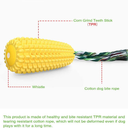 Indestructible Tough Durable Chew Corn Squeaker Interactive Dog Toys DailySale