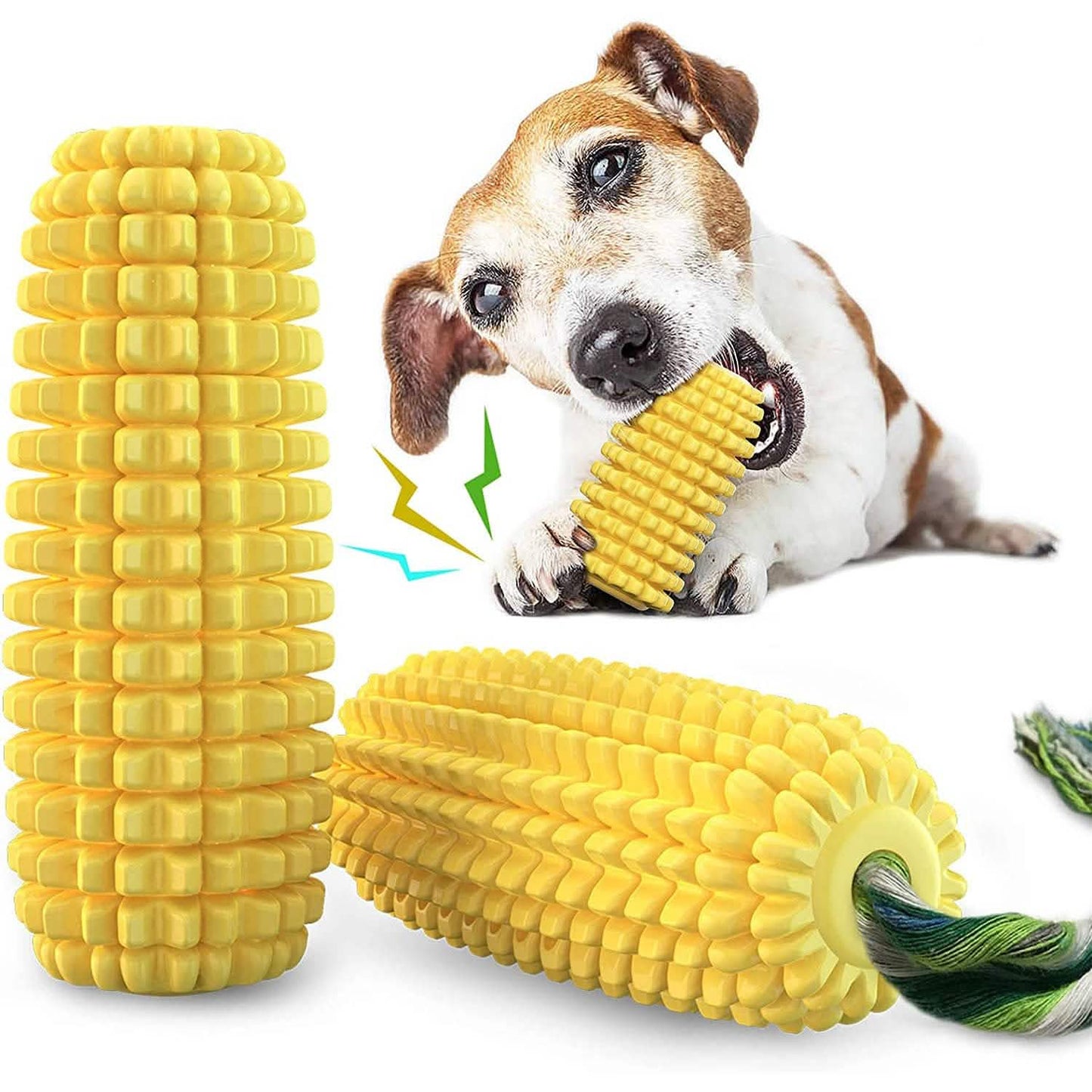 Indestructible Tough Durable Chew Corn Squeaker Interactive Dog Toys DailySale