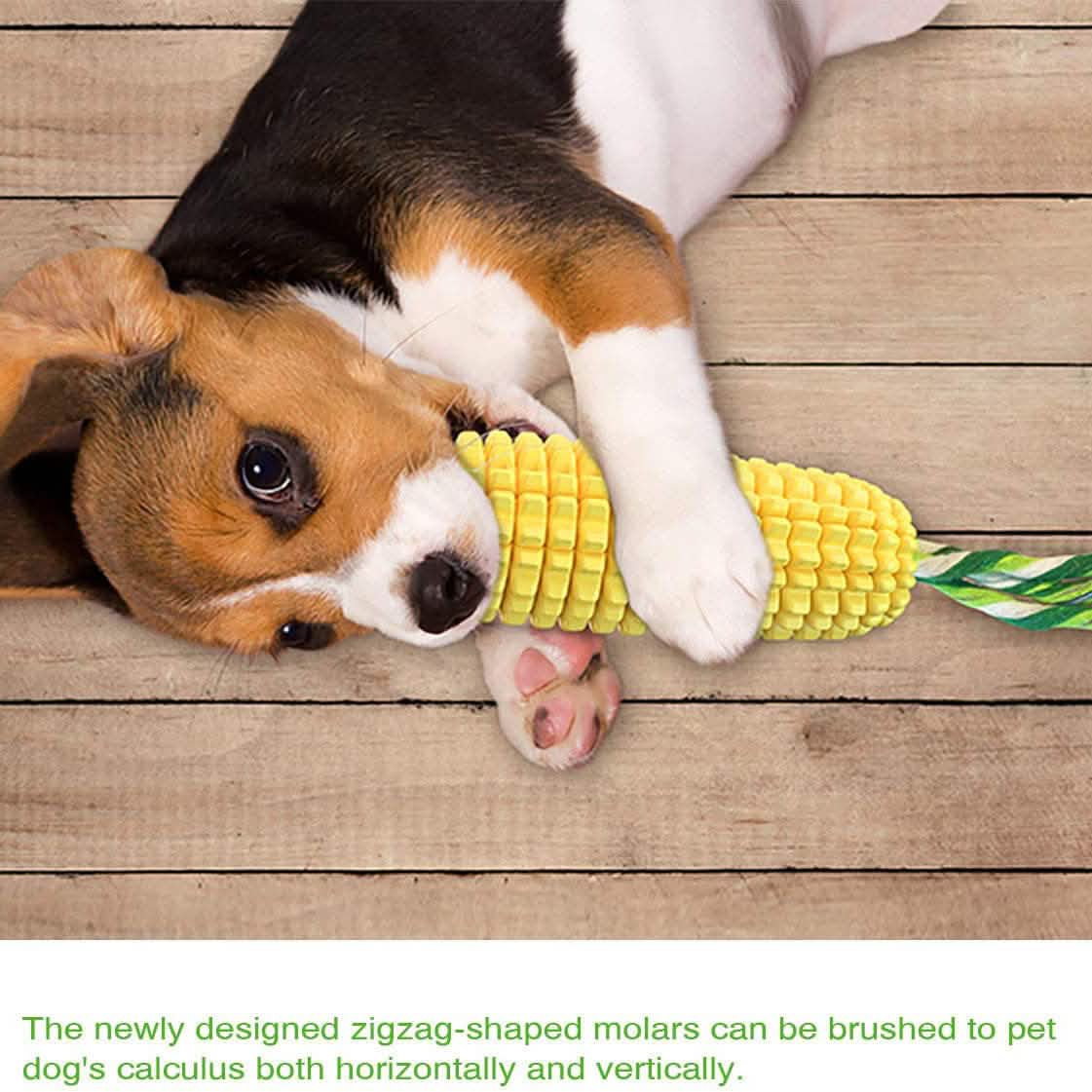 Indestructible Tough Durable Chew Corn Squeaker Interactive Dog Toys DailySale