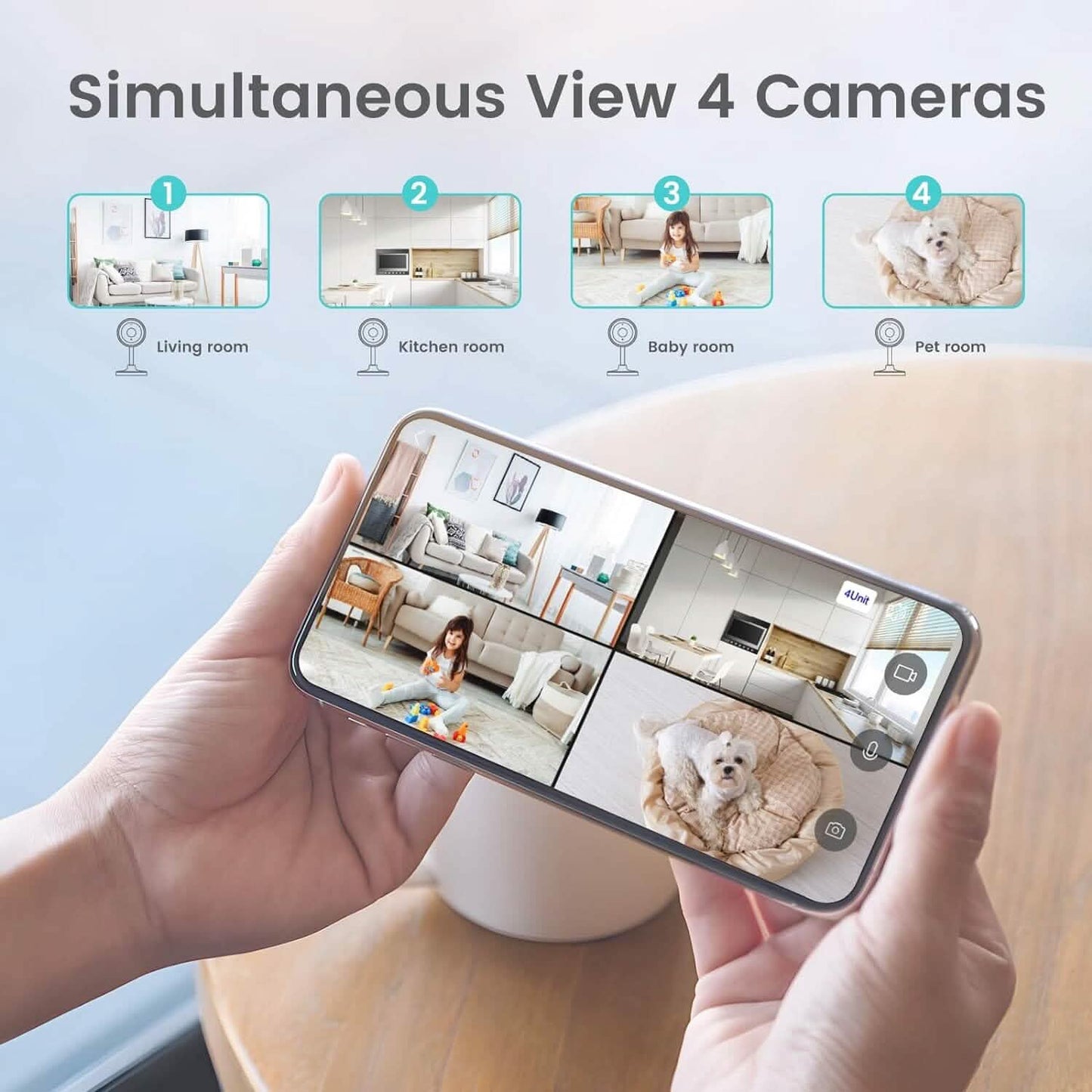 Indoor Camera, Cameras for Home Security with Night Vision  (Refurbished) DailySale