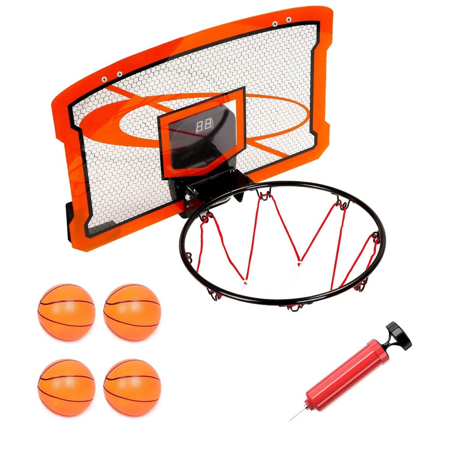 Indoor Mini Basketball Hoop Set with 4 Inflatable Balls Electric Audio Scorer DailySale