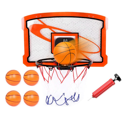 Indoor Mini Basketball Hoop Set with 4 Inflatable Balls Electric Audio Scorer DailySale