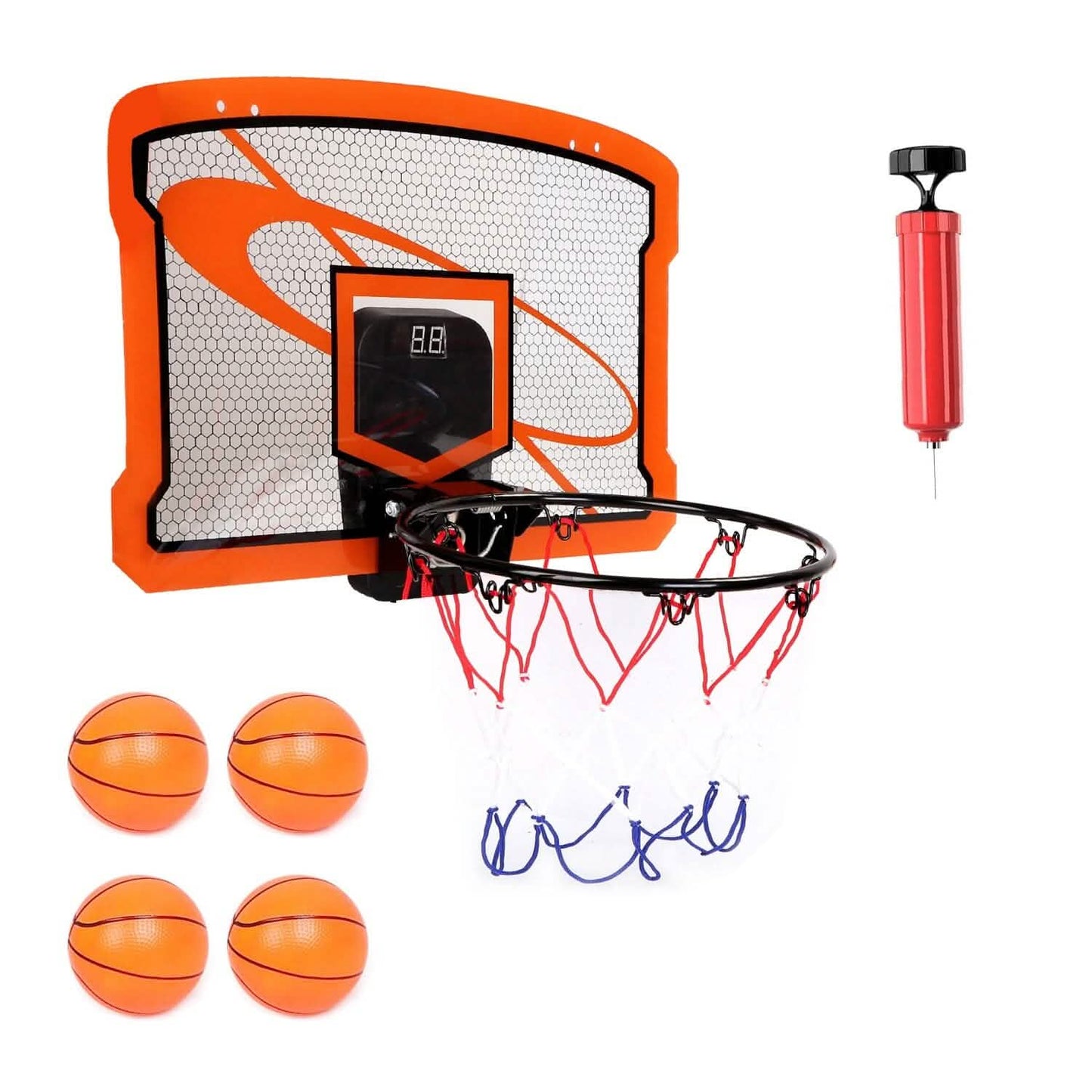 Indoor Mini Basketball Hoop Set with 4 Inflatable Balls Electric Audio Scorer DailySale