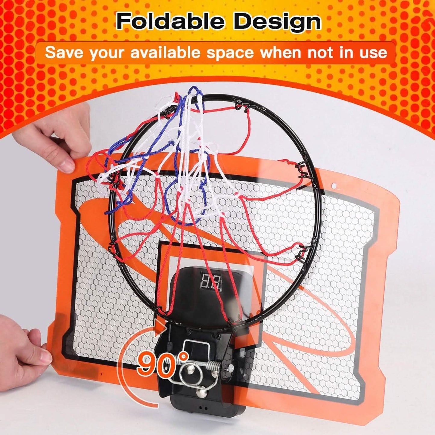 Indoor Mini Basketball Hoop Set with 4 Inflatable Balls Electric Audio Scorer DailySale