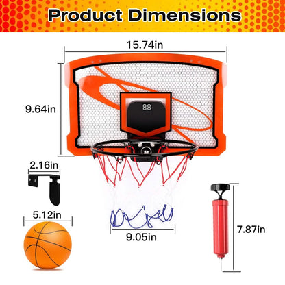 Indoor Mini Basketball Hoop Set with 4 Inflatable Balls Electric Audio Scorer DailySale
