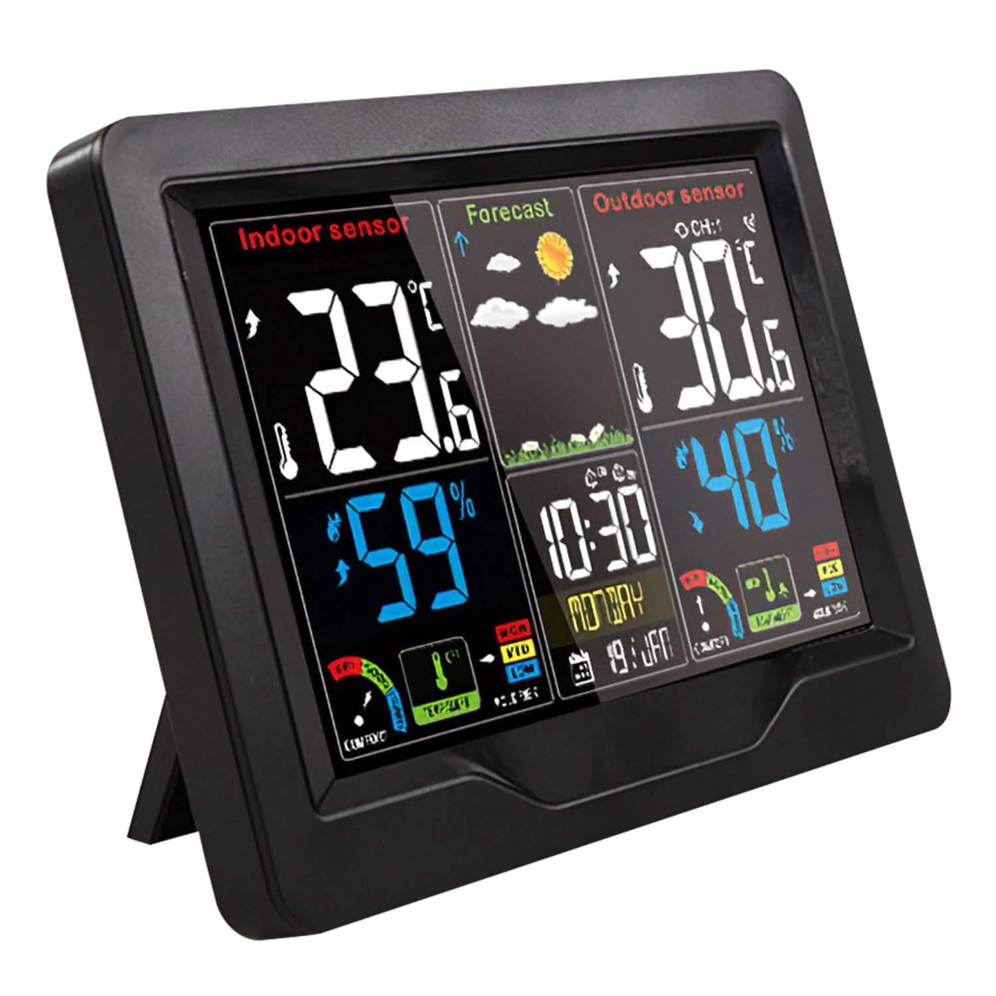 Indoor/Outdoor Thermometer Humidity Weather Forecast Temperature with Backlight DailySale