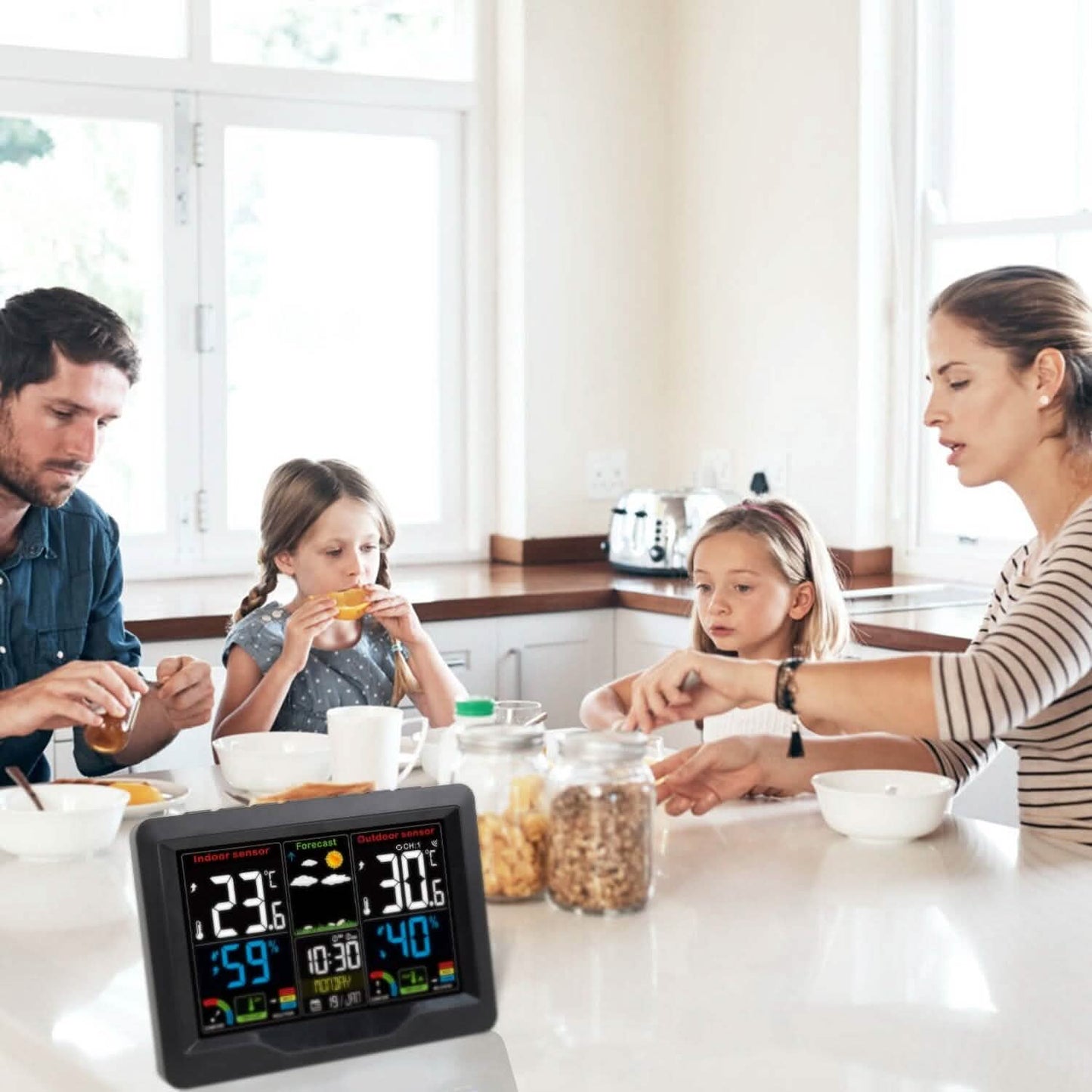 Indoor/Outdoor Thermometer Humidity Weather Forecast Temperature with Backlight DailySale