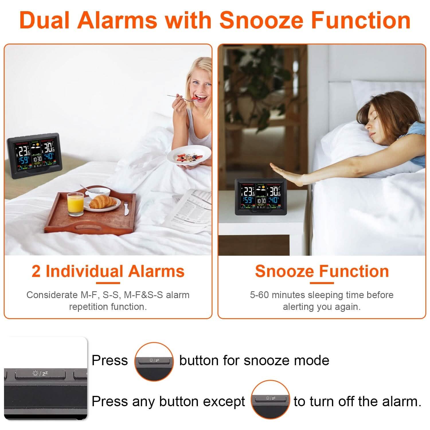 Indoor/Outdoor Thermometer Humidity Weather Forecast Temperature with Backlight DailySale