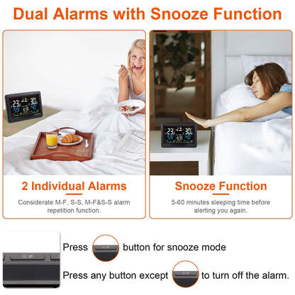 Indoor/Outdoor Thermometer Humidity Weather Forecast Temperature with Backlight DailySale